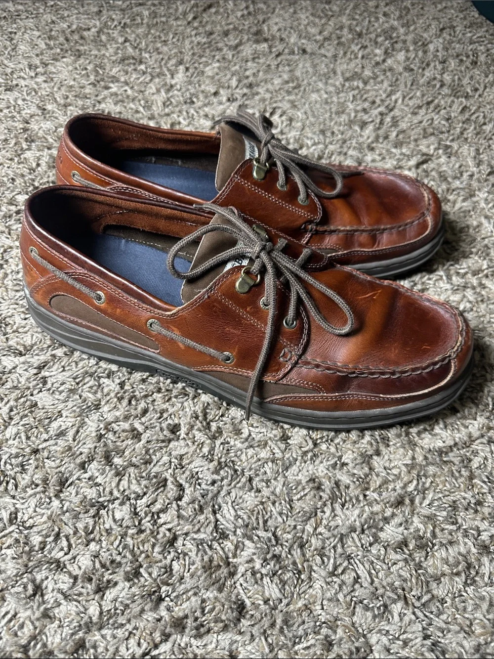 Sebago Clovehitch ll Men’s Size 15 Brown Leather Boat Shoes Comfort Moc Toe Casu